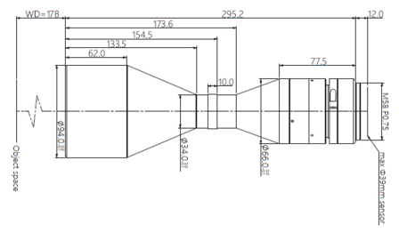 Mechanical Drawing LM58-TELECENTRIC-0.542X-WD178-39-NI