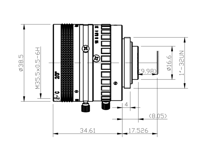 VA15-LCM-2MP-25MM-F1.4-015-SWIR, OBJEKTIV C-mount 2MP 25MM F1.4 2/3